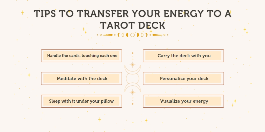 tips to transfer your energy to a tarot deck