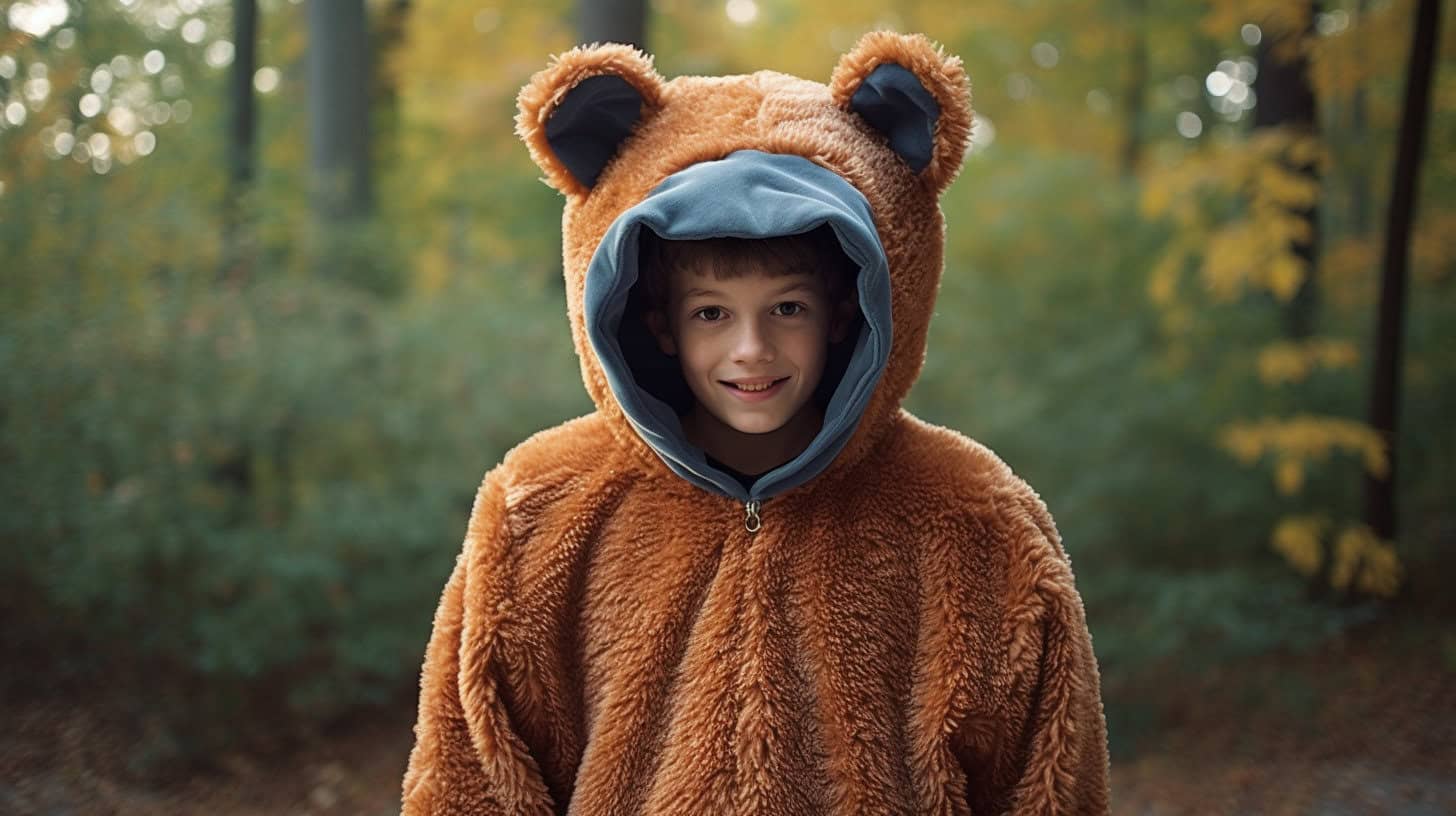 kid in bear costume